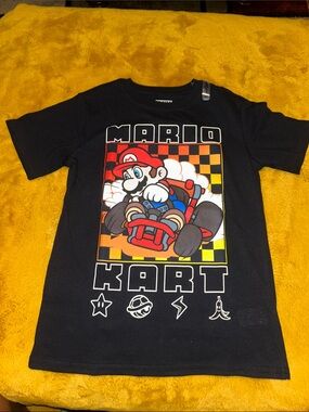 Mario Kart Black Short Sleeve Kids Tee